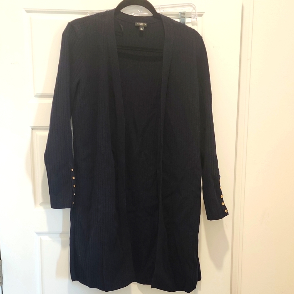 Talbots Navy Open Front Cardigan Med petite